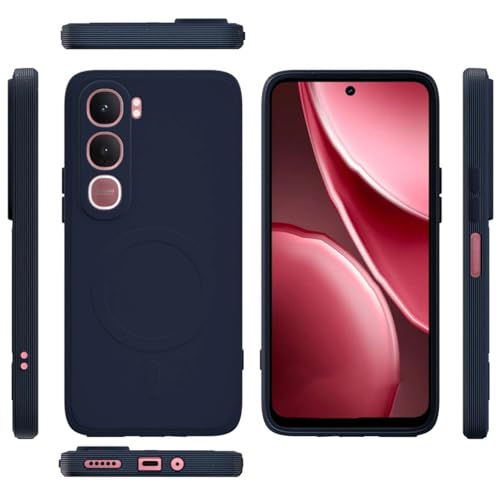 Image of Casotec Back Cover Compatible with Vivo Y31 5G | MagFit Ring Design (Non-Magnetic) | Shockproof Case | Anti-Slip Grip | Raised Camera Edges | Slim Protective Case for Vivo Y31 5G (Steel Blue)