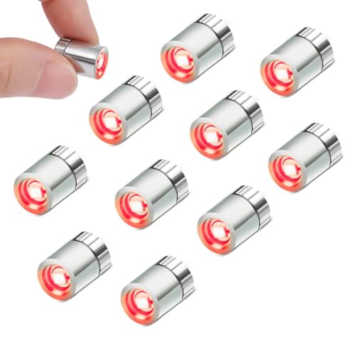 10 Stück Mini LED Licht, Kleine LED Lichter für Puppenhaus, Kleines Licht mit Batterie, Micro LED Lichter für Partydekoration, Vitrinen, DIY-Bastelarbeiten, Puppenhaus Beleuchtung (Rot)