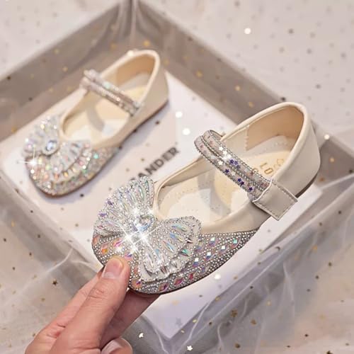 Toddler Girls Sparkle Princess Dress Shoes Little Kids Rhinestone Mary Janes Ballet Flats for Party Wedding School4
