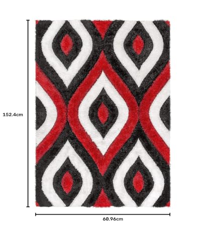 Image of Modern Soft 3D Shaggy Fur Carpets for Living Room Thick Fluffy Rugs for Bedroom, 2x5 feet, Multi Color