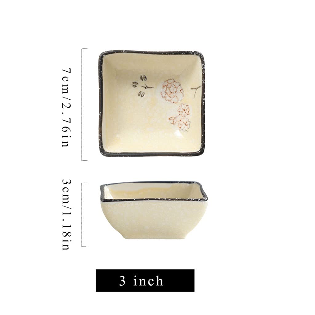 Set di 2 Piatti in Ceramica per Salse, Salsa di soia, Ketchup, Barbecue, Olio d'oliva, aceto, antipasti, condimenti
