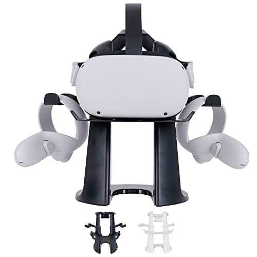 DOOPUU VR Oculus Quest 2 Accessories,Oculus Quest 2 Stand,VR Headsets Holder for Oculus Quest/ Quest 2/ Rift/Rift S/Valve Index/HP G2,Durable and Stable Oculus Controllers VR Stand(Black)