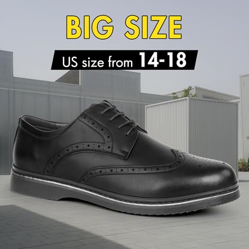 Hawkwell Men's Plus Size Wingtip Brogue Oxfords Dress Shoes US Size 13 14 15 16 172