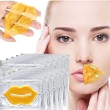Nielies 24K Golden Hydrating Lip Mask Patches, Korean Skincare, Plumping Treatment, 30 Pieces (Gold)