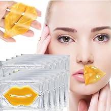 24K Golden Hydrating Lip Mask Patches, Korean Skincare, Plumping Treatment, 30 Pieces Gold
