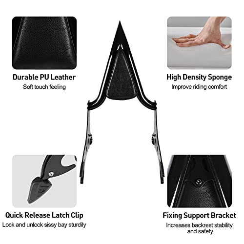 For Chieftain Sissy Bar Passenger Backrest Pad, Sresk Detachable Tall Rear Seat Back Rest For Indian 2014-2022 Chieftain Roadmaster Springfield Challenger Heavy Duty (Black) #TOP3