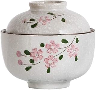 WENHAO LJW Bol céramique Bol Céramique Bol Vintage Cherry Fleur de cerise Snack Dessert Plateau de fruits séchés à la salade de fruits de la salade Vaisselle 10.5x10cm | Code de marchandises: LJW-3