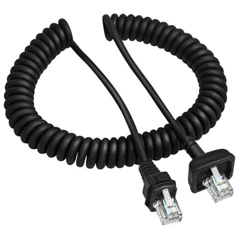 Kokorasa KMC-30 KMC-32 Microphone Mic Cable Cord Wire RJ-45 8 Pin to 8 Pin for Kenwood KMC-35 TK-7100 TK-760 TK-768 TK-762G TK-780G M-261A TM-271A Radi Handheld Microphone (1) Cover