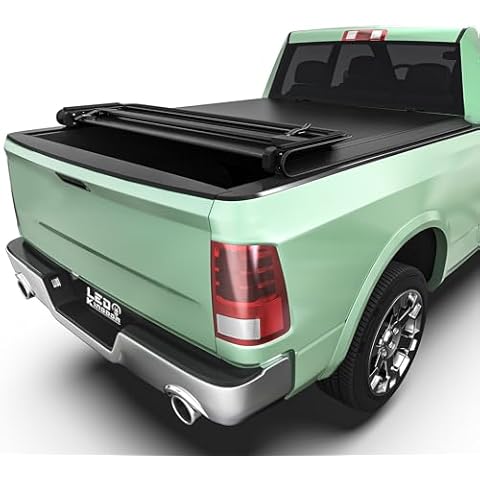 LEDKINGDOMUS Soft Quad-Fold Truck Bed Cover Fits for Dodge Ram 1500 2002-2025 (Classic & New), Fits for Dodge Ram 2500 3500 2003-2025 | 6'4" (76") Bed Without Ram Box Cover