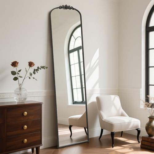 WallBeyond Arched Full Length Mirror Wall Mounted, 21x78 Inch Black Antique Mirror, Vintage Metal Frame Full Body Mirro for Bedroom, Living Room, Hanging or Leaning - Image 4