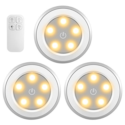 Preisvergleich Produktbild AMIR Led Nachtlicht, Batterie Betriebe Led Nachtlicht, Nachtbeleuchtung, Batteriebetriebene Drahtlose Nachtleuchte, Auto ON / OFF LED Strahle, Einfache Montage für Schlafzimmer, Kinderzimmer, Kcheü, etc