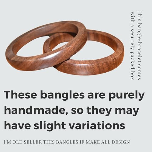 Image of Handmade Natural Wooden BangleHandmade Bracelet Vintage Simple Round Natural Wooden Bracelet Bangle for Women Jewelry.