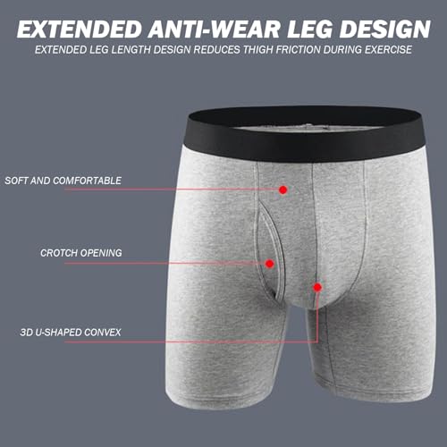 Calzoncillos bóxer para hombre de algodón con cintura elástica negros pack de 5 4