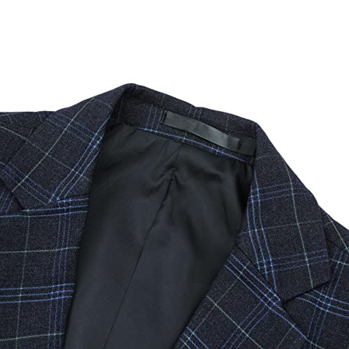 Allthemen Herren Anzug Zweiteilig Kariert Business Anzüge Smoking 2-Knopf Sakko für Hochzeit – Bild 5