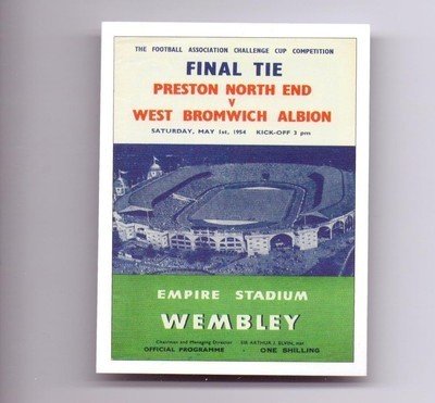 FA Cup Final 1954 Programme Cover Preston North End West Brom football card