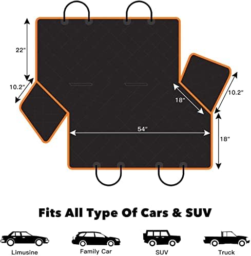 [Yogi-Pet] Dog Car Seat Cover Protector, 100% Waterproof Scratch Proof Nonslip Dog Seat Cover, Hammock with Mesh Window for Cars,SUVs and Trucks