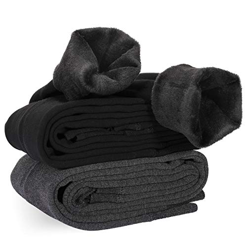 2 Pares Leggings para Mujer, Cálido Invierno Terciopelo Elástico Leggings, Térmico Grueso Forro...