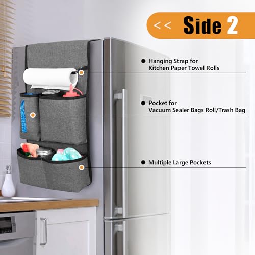 Rexmica Mini Fridge Caddy Organizer Dust Cover for Most Refrigerator, Gray by Rexmica - Used condition - Image 3