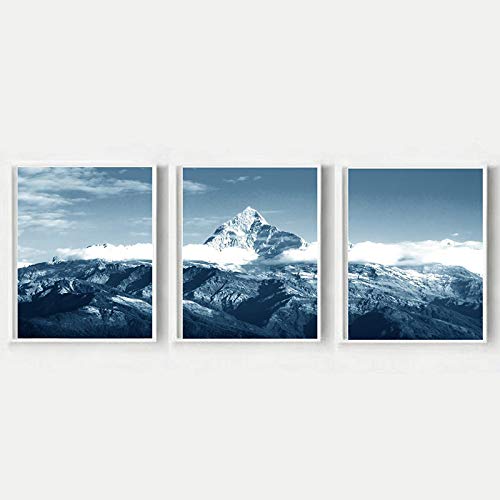 Toile neige bleue pour salon cosy ambiance hivernale scandinave
