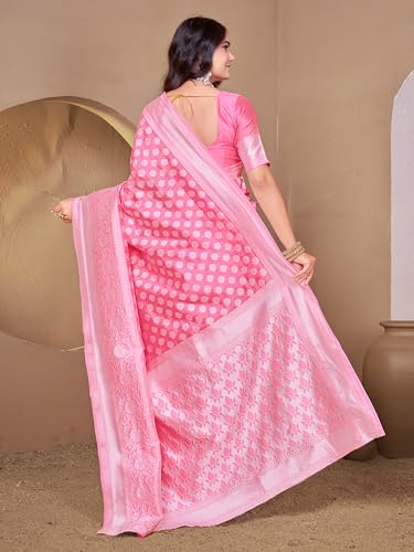 Image of Glory Sarees Women's Woven Pure Soft Kanjivaram Silk Saree Banarasi Style With Blouse Piece for Wedding