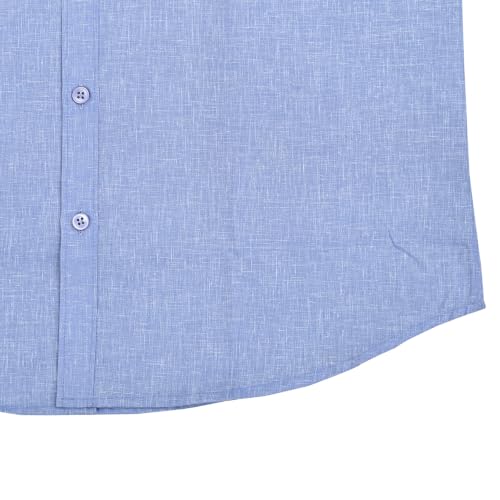 Image of Men's Breathable Cotton Linen Long Full Sleeves Plain Regular Fit Formal Shirt (201LB)