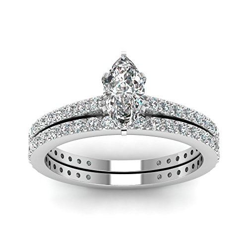 55Carat Classic Delicate Diamond Wedding Set 925 Sterling Silver Created Cubic Zircon Marquise Shape White Colorwedding Ring Sets Prong Setting In Size 7 #TOP24