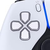 eXtremeRate Niestandardowy Zestaw Przycisków Premium dla ps5 controller, Ergonomiczny Przycisk Kierunku Wymiany Klawisz Akcji Dpad Krzyż bez Wzoru Przeprojektowany Zestaw Przycisków dla ps5 Controller Akcesoria - Biały Robot & Jasne