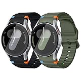 Raradev 2 pares de pulsera trenzada de 20 mm para Samsung Galaxy Watch 7 6 5 4 40 mm 44 mm/6 4 Classic 46 mm 42 mm 47 mm 43 mm/FE/5 Pro 45 mm, correa deportiva de silicona sin espacio, pulsera de