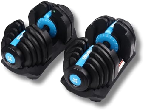 XRT65 Iron 5 Adjustable Dumbbells Set Of 2 | 4Kgs - 40Kgs | Gym Equipment Set For Home Workout | Designed In America | Black (40 Kgs + 40 Kgs)