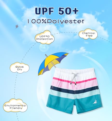 Image of SURF CUZ Surfcuz Little Boys Swim Trunks UPF 50+ Toddler Beach Shorts Swimsuit Kids Quick Dry Swimwear