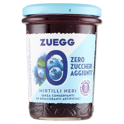 Zuegg, Composta Zero Zuccheri Aggiunti Mirtilli Neri, 60% Di Frutta, Solo 11 Calorie Per Porzione - Senza Glutine, Senza Conservanti Ed Edulcoranti Artificiali, Prodotto Vegano (2 X 220 Grammi) - 2