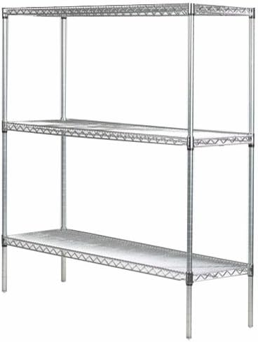 Omega 24" Deep x 48" Wide x 36" High 3 Tier Chrome Starter Shelving Unit
