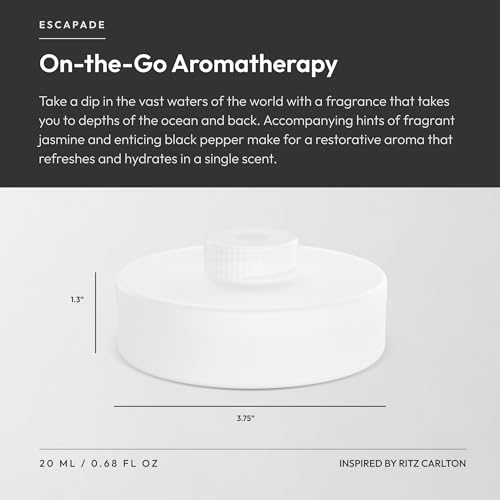 Image of Aroma360 - Smart Car Diffuser Oil - Escapade - Premium Car Air Freshener Cartridge - Lemon, Ocean, Bergamot & Fragrant Jasmine - Essential Oils - Vegan - Aromatherapy - Cars, Trucks, SUVs, RVs & More