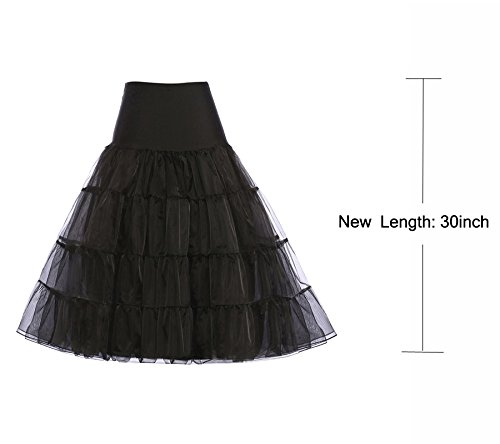 GRACE KARIN Women's 50s Vintage Petticoat Crinoline Tutu Underskirts Tea Length 30 inch Long2
