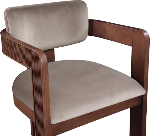Meridian Furniture Sacha Velvet/Rubberwood Dining Chair, Taupe, Set of 2 by Meridian Furniture - Used condition - Image 4