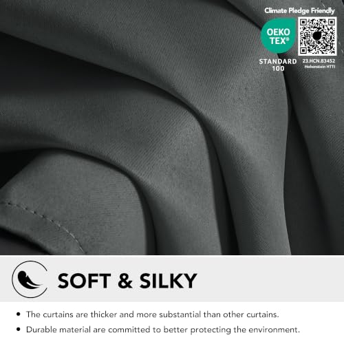 Image of Deconovo Room Darkening Thermal Insulated Blackout Grommet Window Curtains Panels Set of 2 for Living Room Dark Grey 42x63-Inch by Deconovo