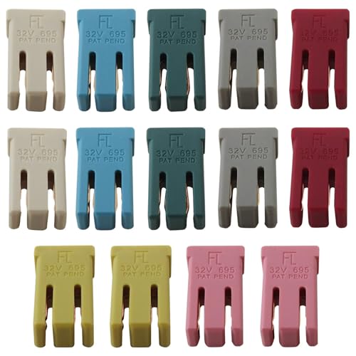 Kit de 14 fusibles automotrices mini MCASE tipo cartucho, 15 A, 20 A, 25 A, 30 A, 40 A, 50 A, 60 A, 32 V miniatura 1