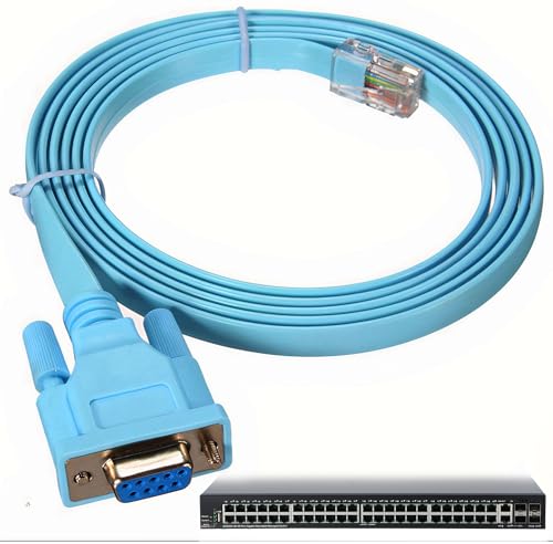 JSM FITNESS Cisco Console Cable DB9 zu RJ45 1,8 m – RS232 Konsolenkabel für stabile Verbindung – Adapterkabel zur Router- & Switch-Konfiguration – Kompatibel mit Windows, macOS & Linux