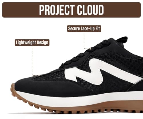 Image of Project Cloud Trendy Fashion Sneakers for Women 2026 - Memory Foam and Non-Slip Comfortable Casual Ladies Shoes for Womens Fashion Sneakers - Lightweight Lace-up Shoes (Lecco)