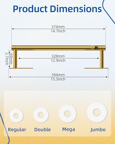 Image of RUACQ Paper Towel Holder Under Cabinet, Wall Mounted or Adhesive Stainless Steel Paper Towel Holder,Square Base Paper Towel Rack for Kitchen, RV, Bathroom (Brushed Gold)