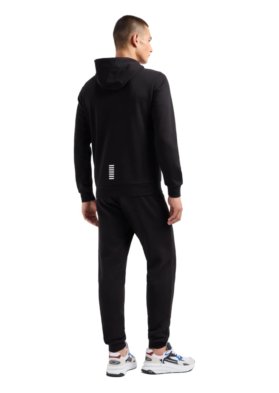 EA7 TUTA UOMO NERO FELPA GIACCA ZIP CAPPUCCIO PANTALONI EMPORIO ARMANI 7 EA SPORT 4XL NERO