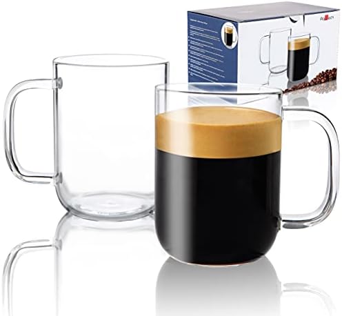 Aquach- Glass Mugs 20 Oz Set of 2, Extra Large Clear Glass Cup with ... - Extra Large Glass Coffee Mugs For Lattes