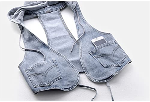 Wvapzxx Spring Summer Denim Women's Short Hooded Waistcoat Vintage Slim Sleeveless Female Casual Jeans Vest Jackets4