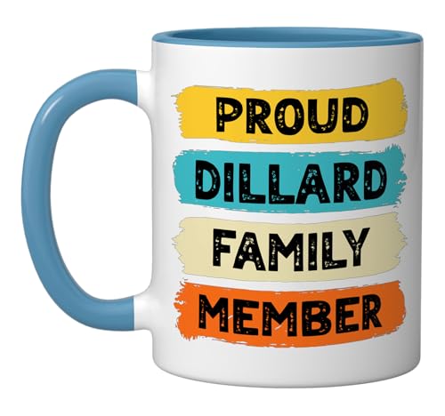 Dillard Surname Proud Family Member Dillard Ceramic Mug, Blue/White  