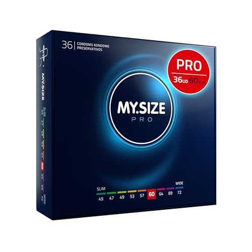 MY.SIZE PRO Condones ÉLITE, talla 5, 60 mm, XL, 36 piezas - Látex Vytex extra puro, fácil de abrir