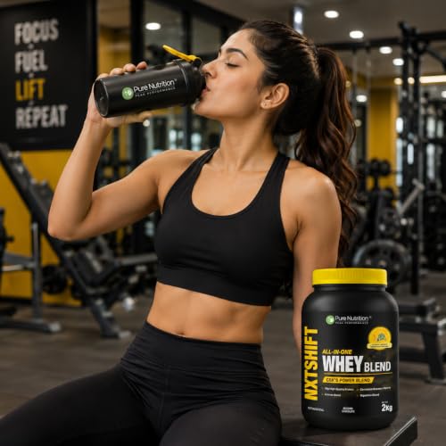 Image of Pure Nutrition CSK Athlete Fuel Sipper Bottle 700ml | Shaker for Gym Bottle | Protein Shaker Bottle | 100% Leakproof, BPA Free, Durable Gym Shaker | BPA-Free Sports Bottle | Black