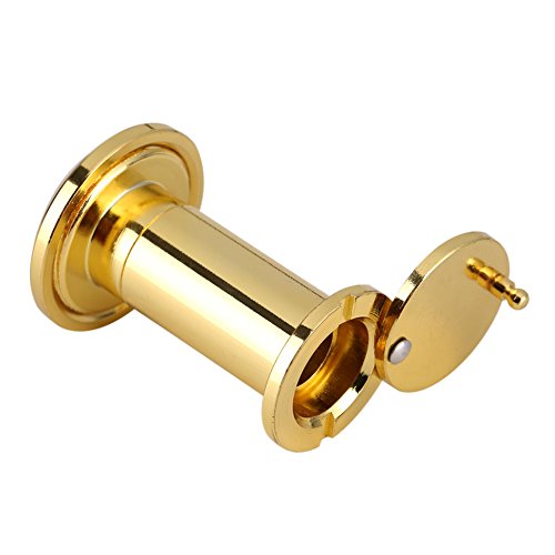 Visualizador de puerta de latón macizo con cubierta de privacidad giratoria resistente (200 grados) (Dorado) miniatura 7