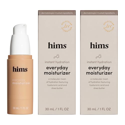 hims Everyday Moisturizer for Men, 2 Pack - Lightweight, Hydrating Men's Face Moisturizer with Hyaluronic Acid and Shea Butter - 2 x 1fl oz