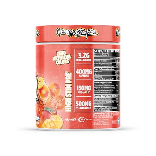 Image of KXR Pre-Workout Energy Powder | Intense Energy Pre-Workout Drink for Men and Women| Creatine Free | Improves Performance - Enhanced Focus & Increased Endurance - 30 Servings (Peach Mango Rings)
