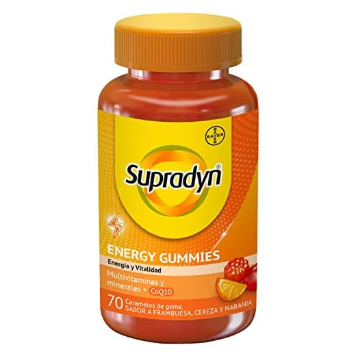 Supradyn Energy Gummies Adultos Multivitaminas con Vitaminas, Minerales y Coenzima Q10, 70 Caramelos de Goma